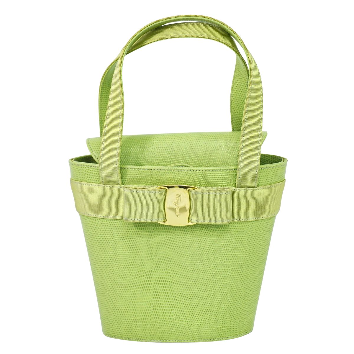 Salvatore Ferragamo ヴァラ ハンドバッグ ブラウン