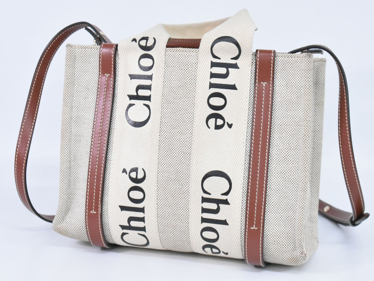 Chloe ウッディ スモール 2WAY ショルダーバッグ ベージュ ブラウン