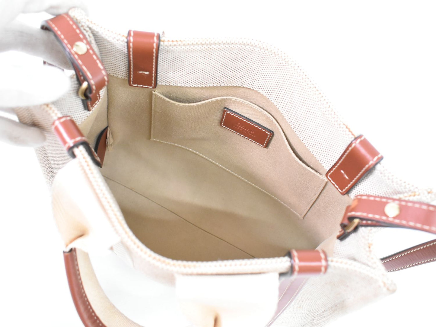 Chloe ウッディ スモール 2WAY ショルダーバッグ ベージュ ブラウン