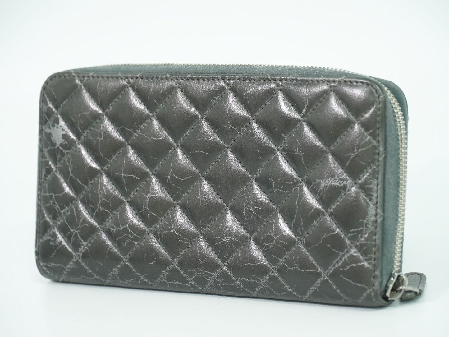CHANEL マトラッセ ココマーク 長財布 グレー