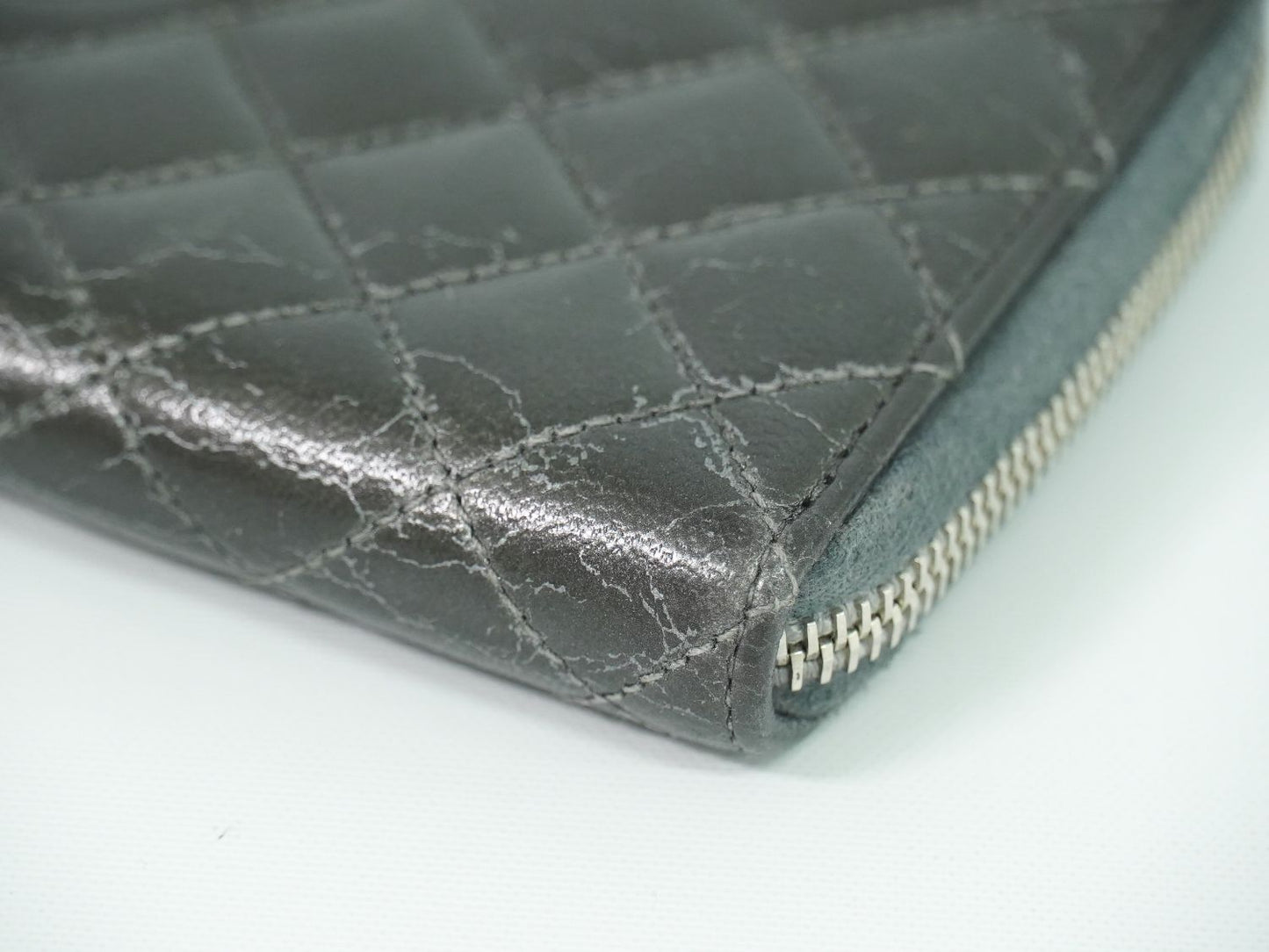 CHANEL マトラッセ ココマーク 長財布 グレー