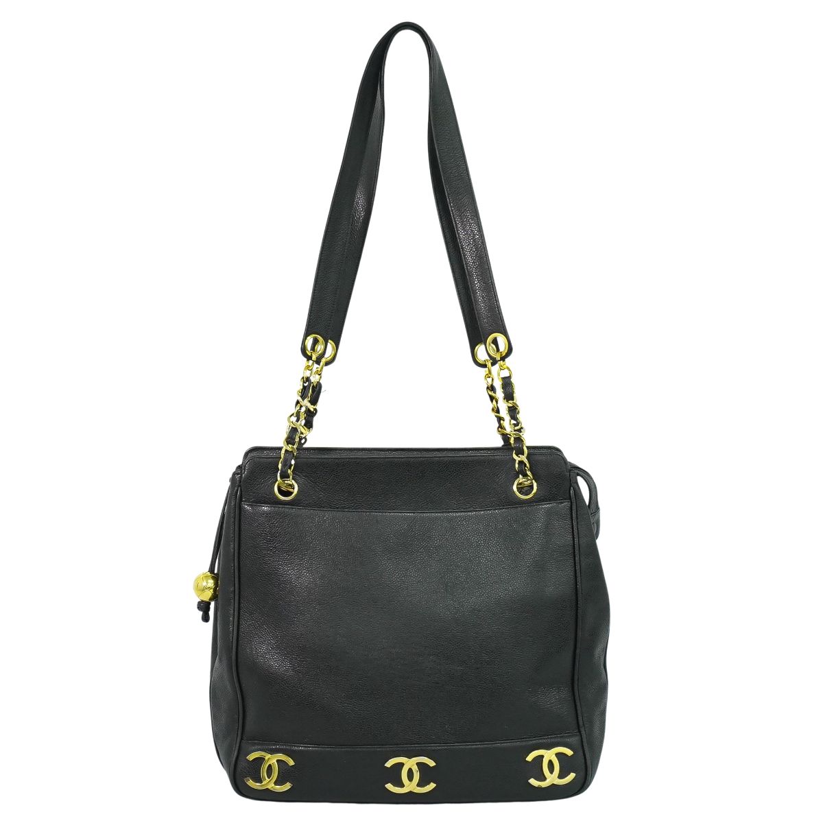 CHANEL トリプル ココマーク トートバッグ ブラック
