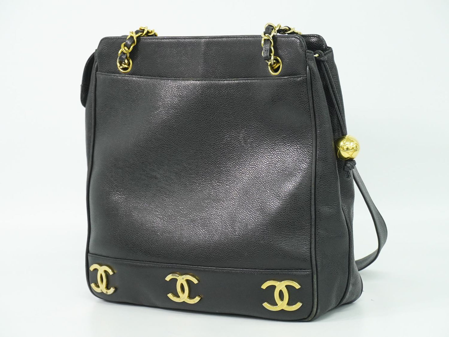 CHANEL トリプル ココマーク トートバッグ ブラック