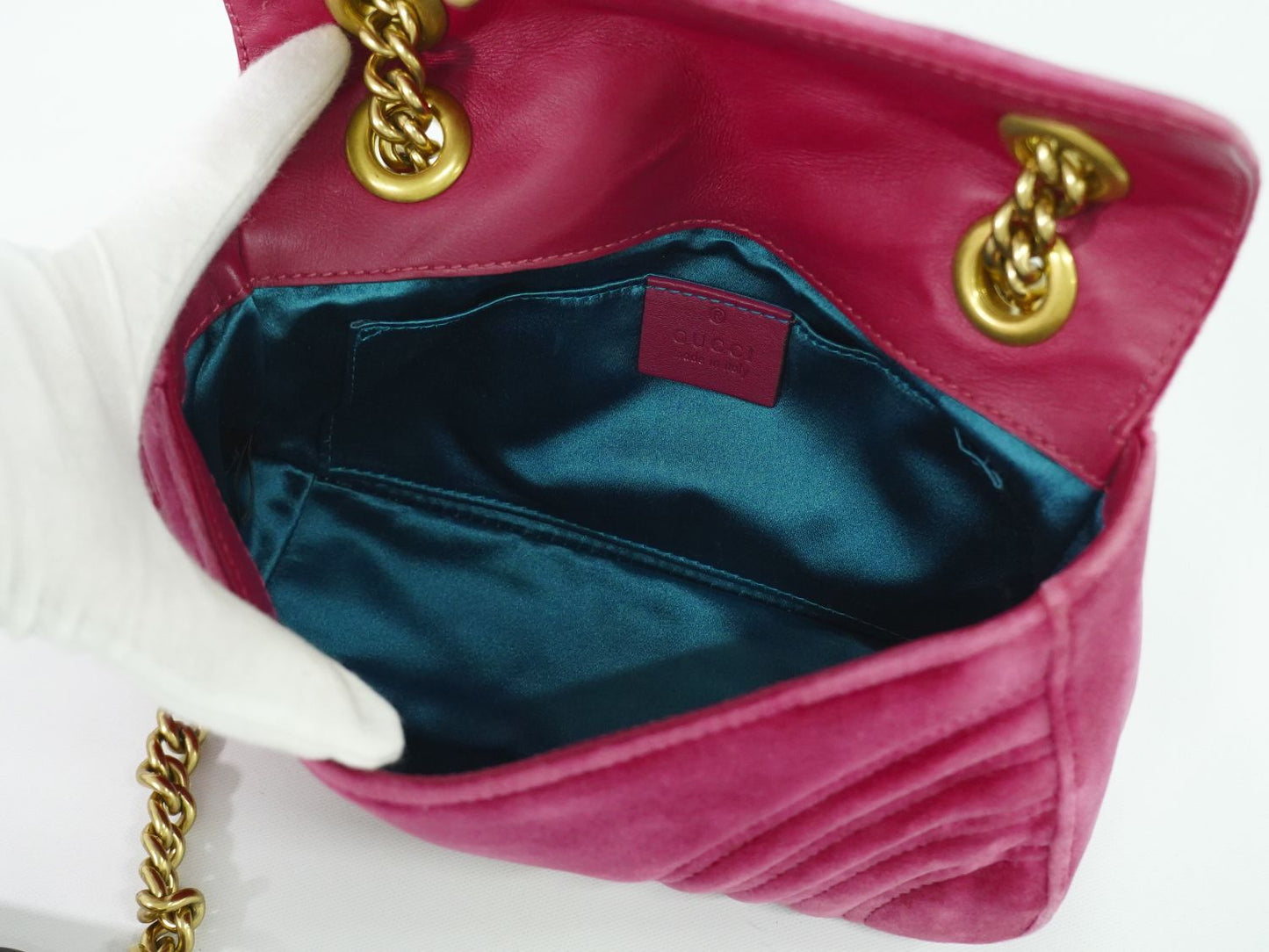 GUCCI GGマーモント ショルダーバッグ ピンク 446744