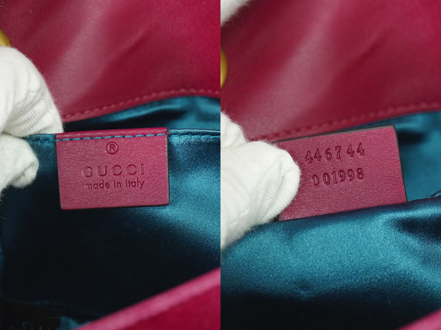 GUCCI GGマーモント ショルダーバッグ ピンク 446744