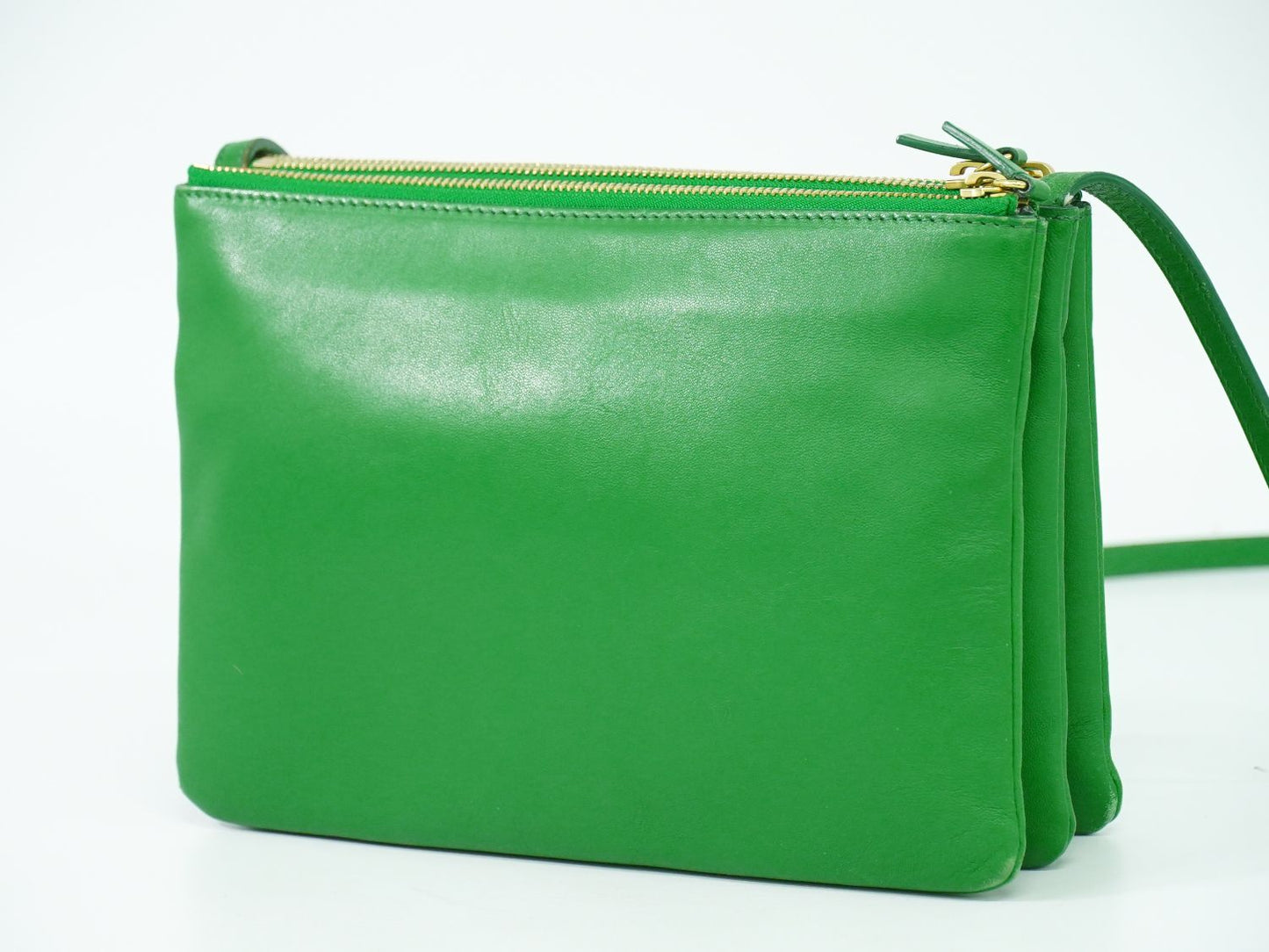 CELINE トリオ ラージ ショルダーバッグ グリーン