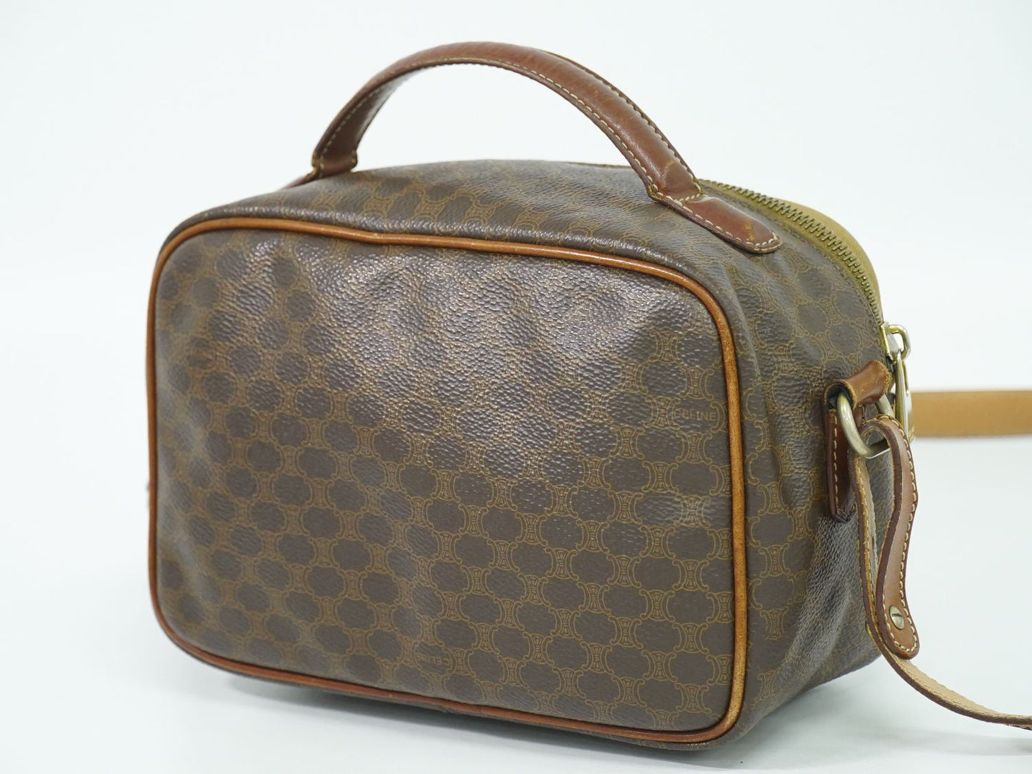 CELINE マカダム 2WAY ショルダーバッグ ブラウン