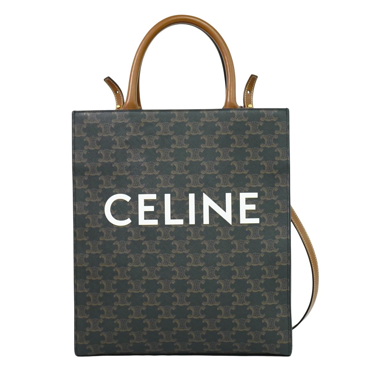 CELINE ミニバーティカルカバ トリオンフ 2WAY ショルダーバッグ ブラウン