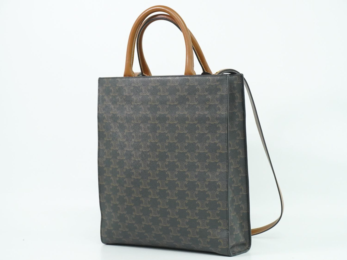 CELINE ミニバーティカルカバ トリオンフ 2WAY ショルダーバッグ ブラウン