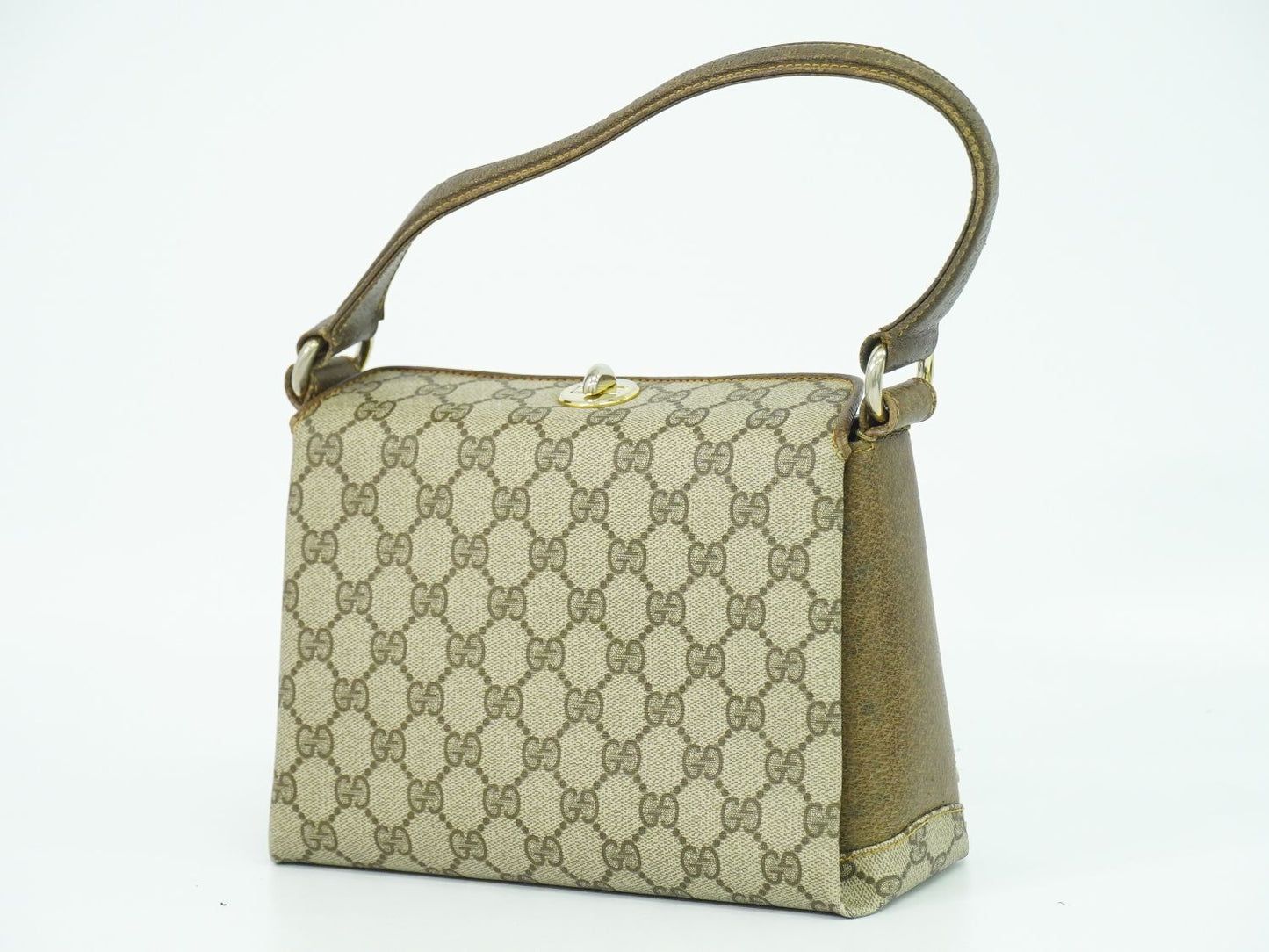 GUCCI オールドグッチ GGスプリーム ハンドバッグ ベージュ ブラウン