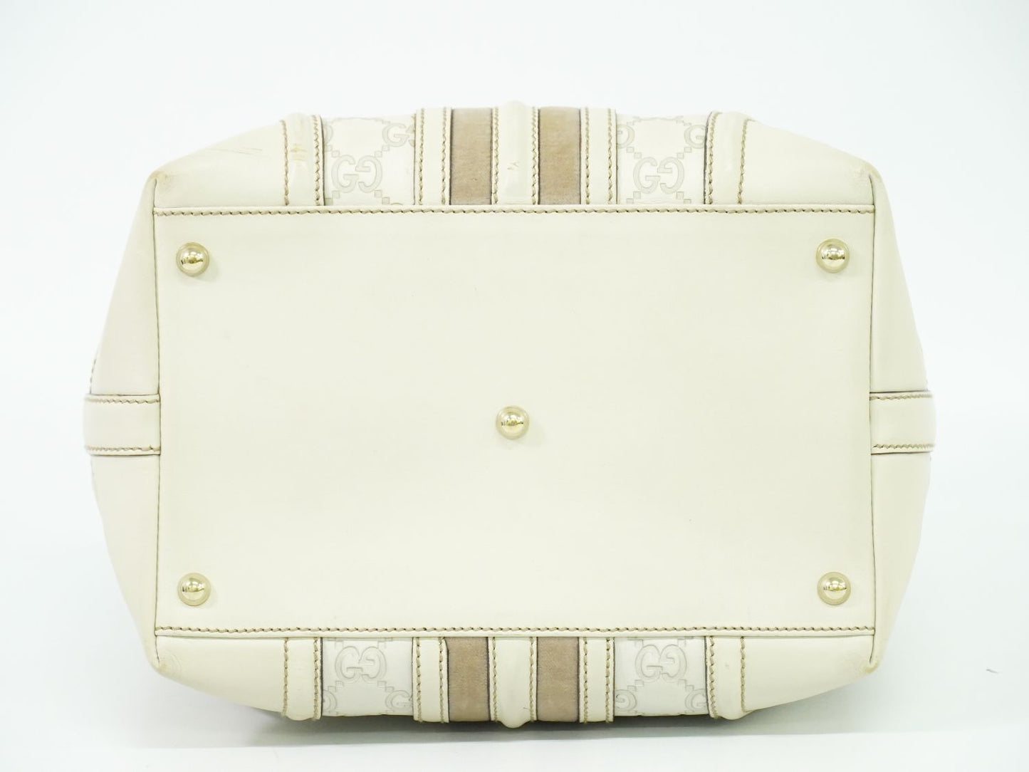 GUCCI グッチシマ レザー ハンドバッグ アイボリー 146002