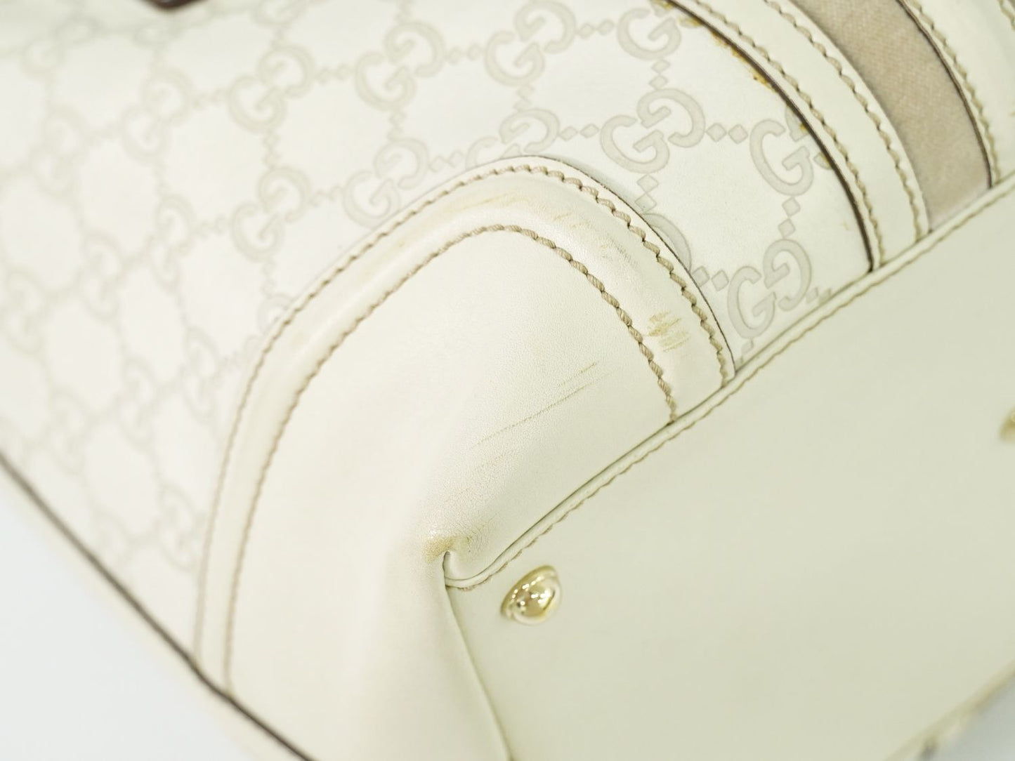 GUCCI グッチシマ レザー ハンドバッグ アイボリー 146002
