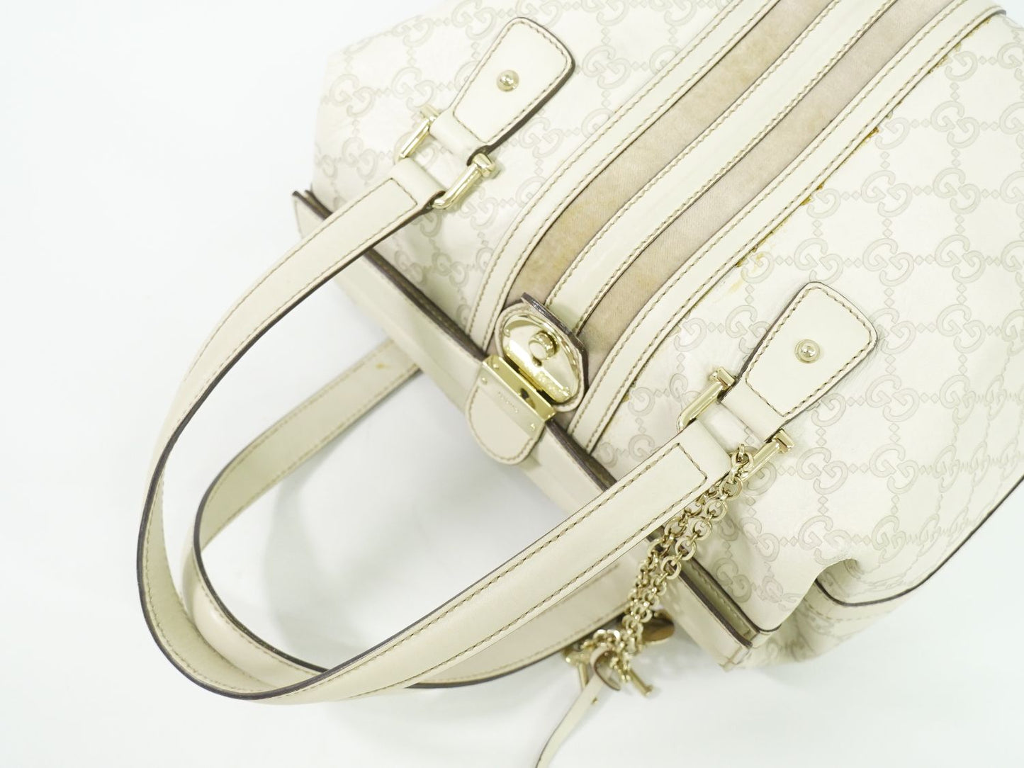 GUCCI グッチシマ レザー ハンドバッグ アイボリー 146002
