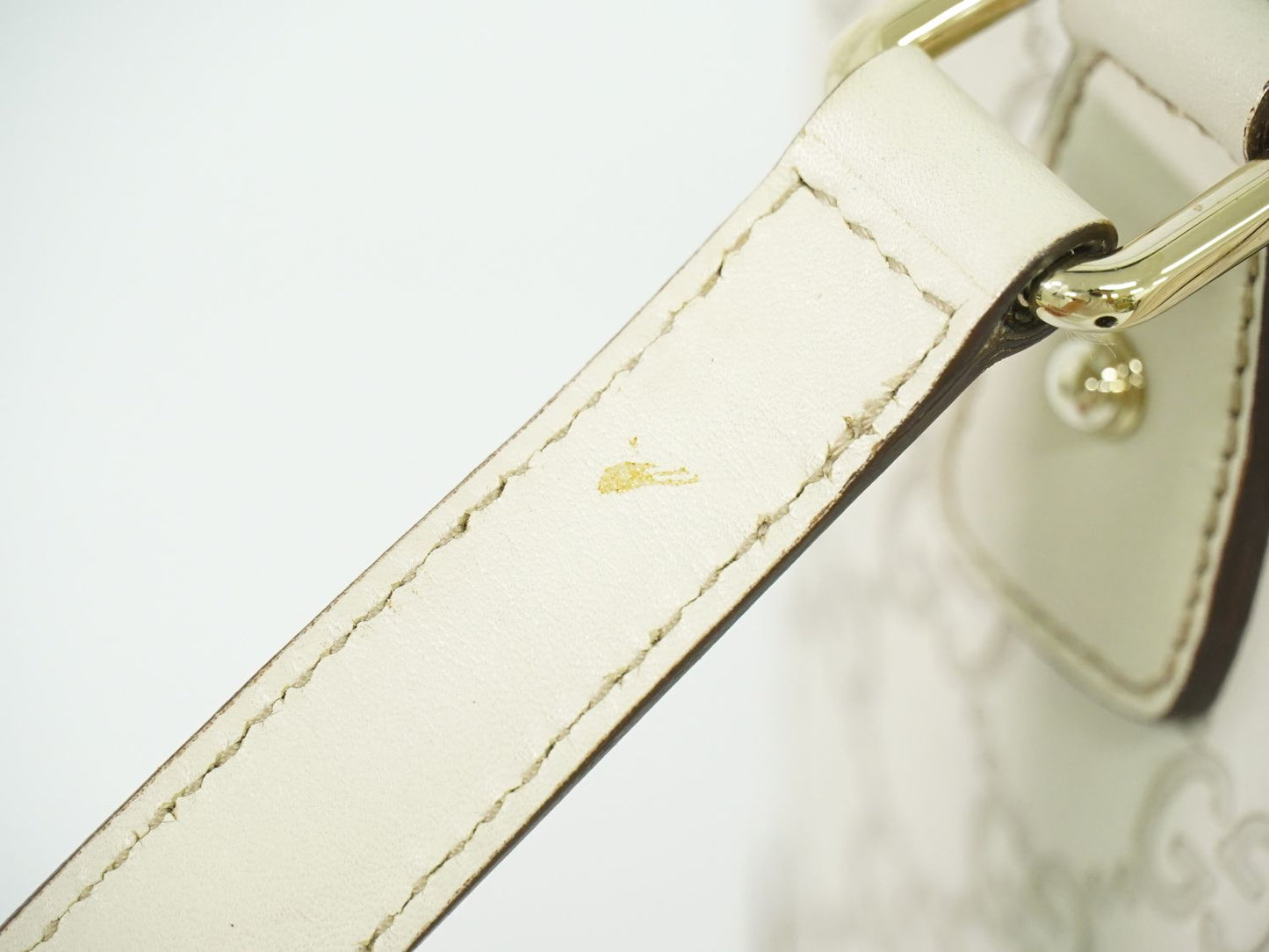 GUCCI グッチシマ レザー ハンドバッグ アイボリー 146002