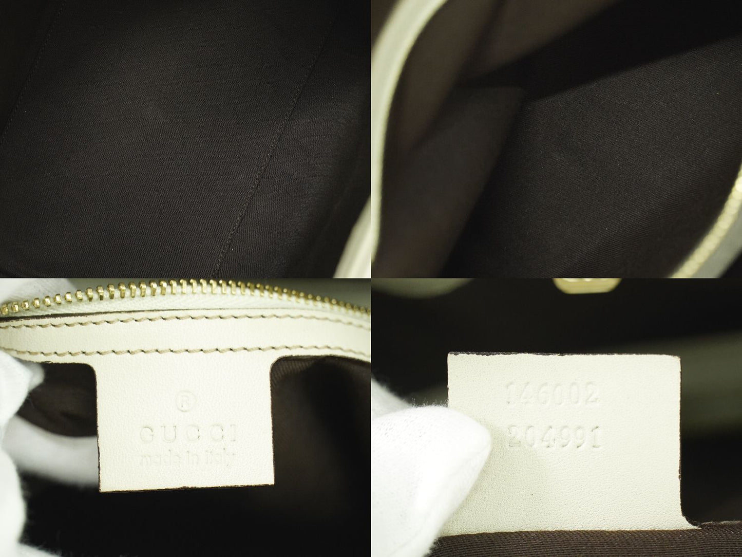 GUCCI グッチシマ レザー ハンドバッグ アイボリー 146002