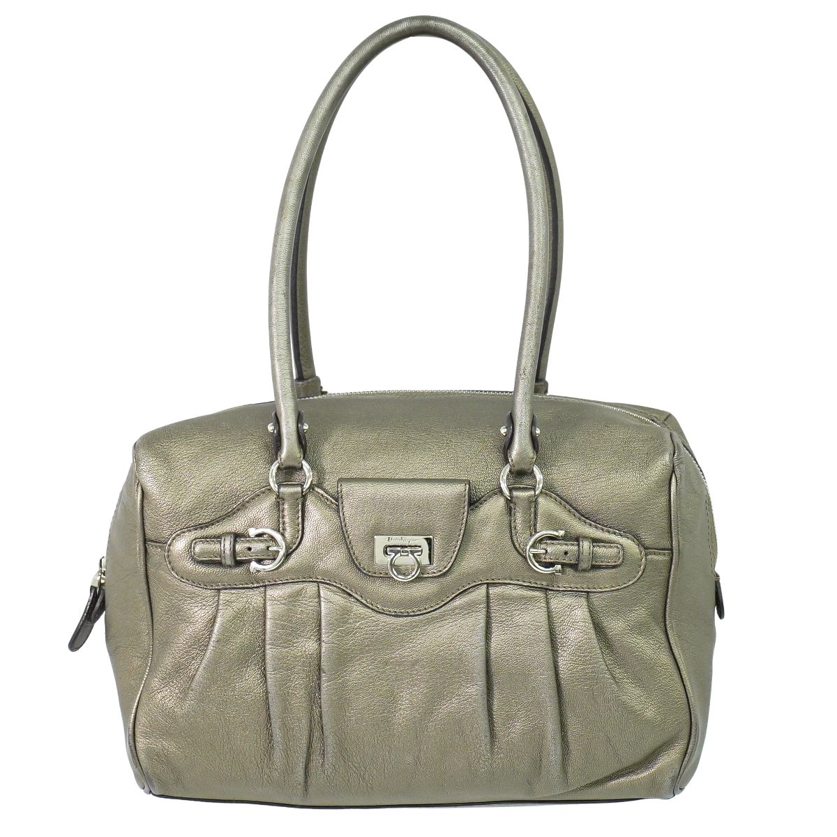 Salvatore Ferragamo ガンチーニ ショルダーバッグ ゴールド系