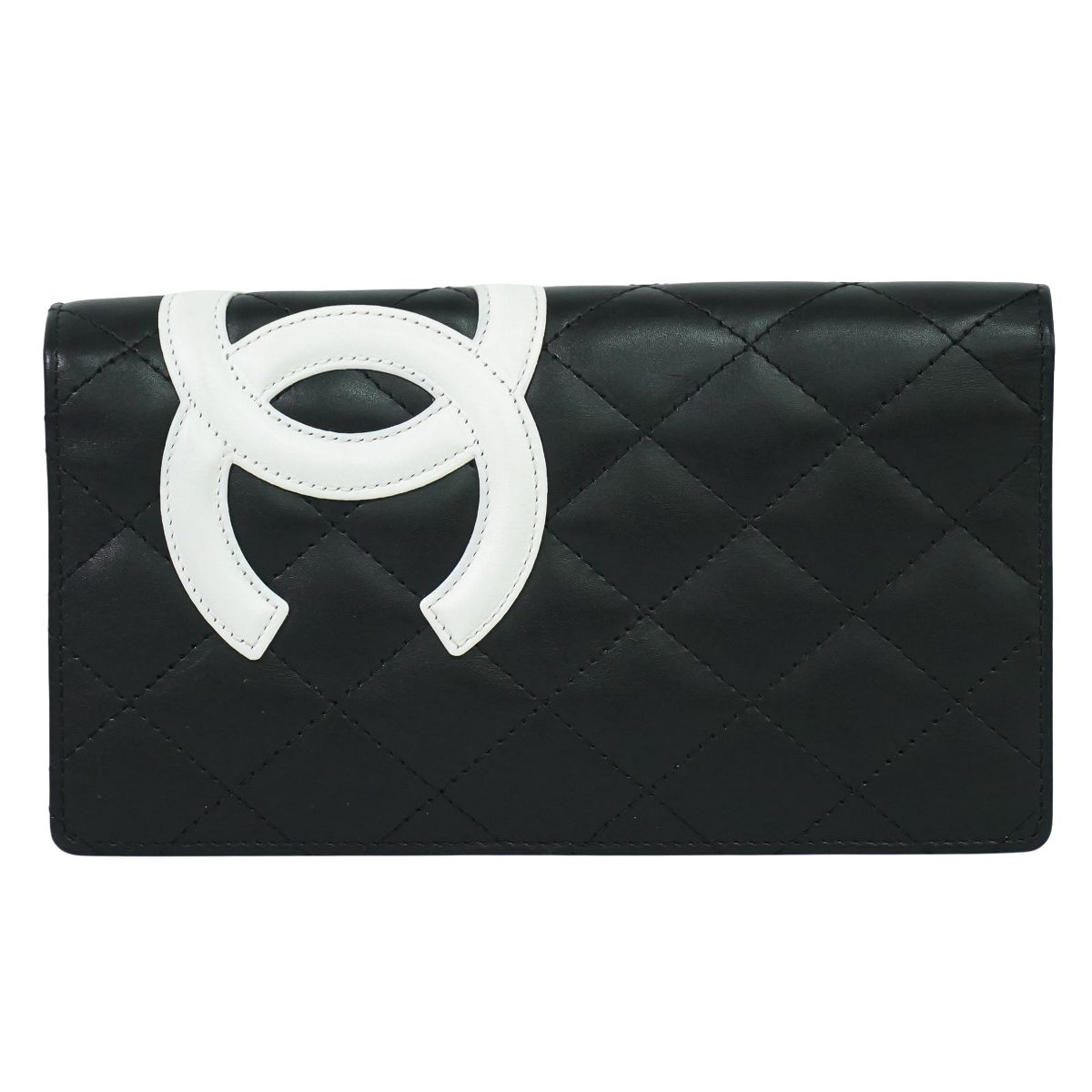 CHANEL カンボンライン長財布 ブラック×ホワイト CHANEL カンボンライン 長財布 ブラック – BRAND BOX by HIRAKOBA
