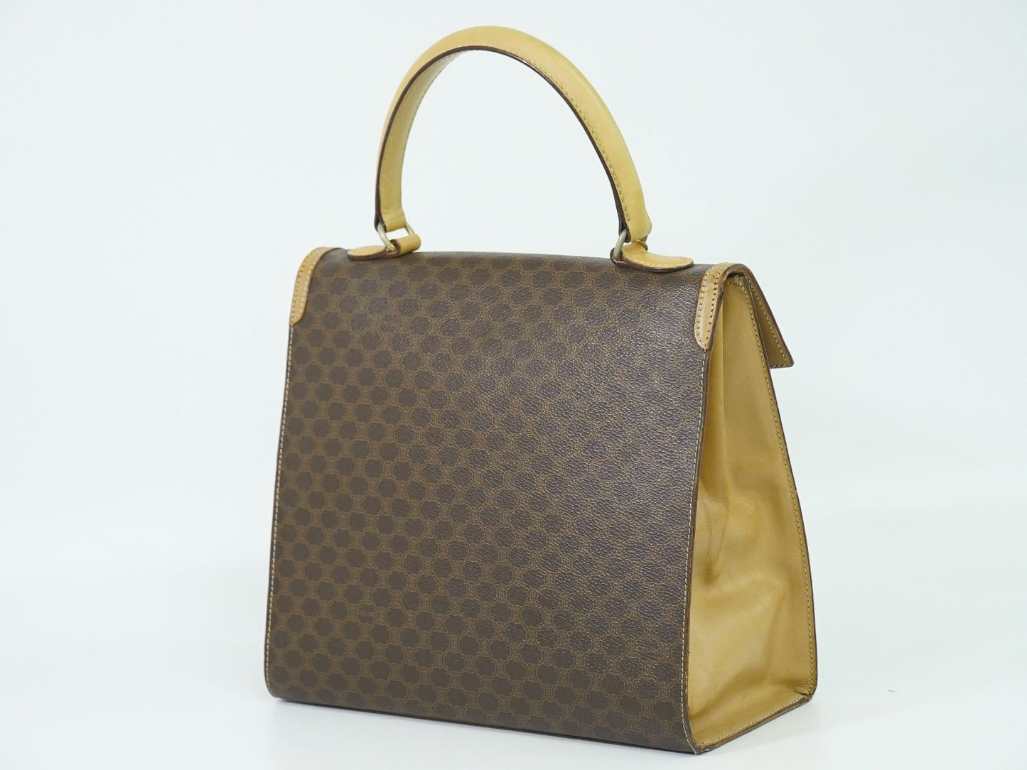 CELINE マカダム ハンドバッグ ブラウン
