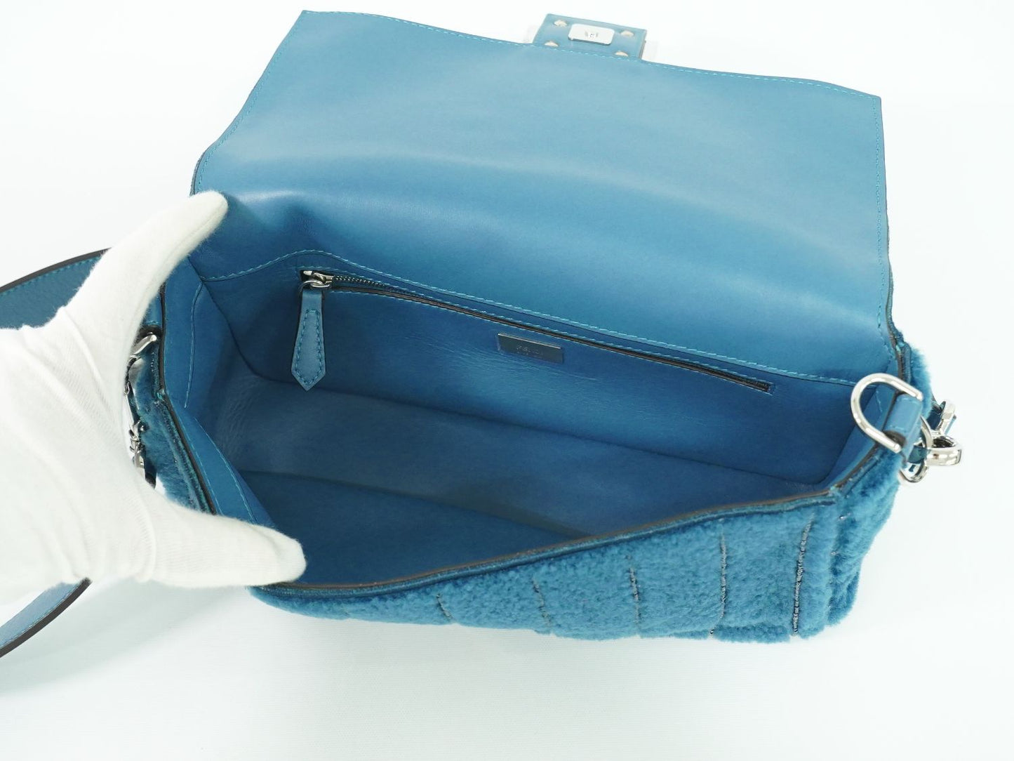 FENDI バケット 2WAY ショルダーバッグ ブルー 8BR796