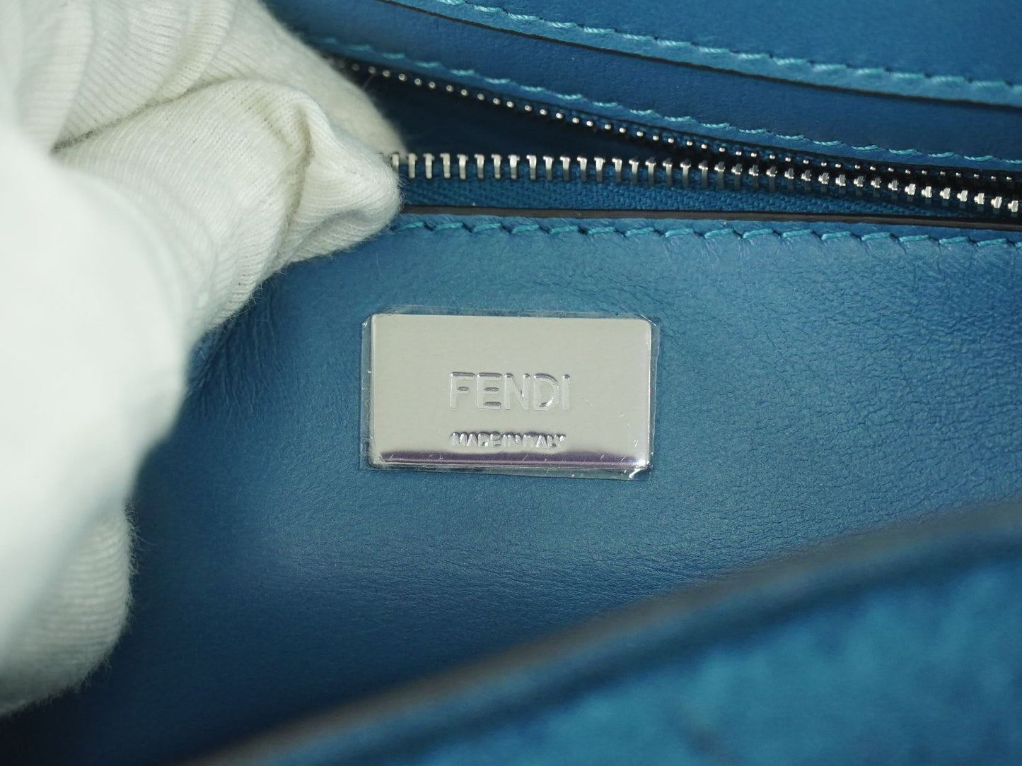 FENDI バケット 2WAY ショルダーバッグ ブルー 8BR796