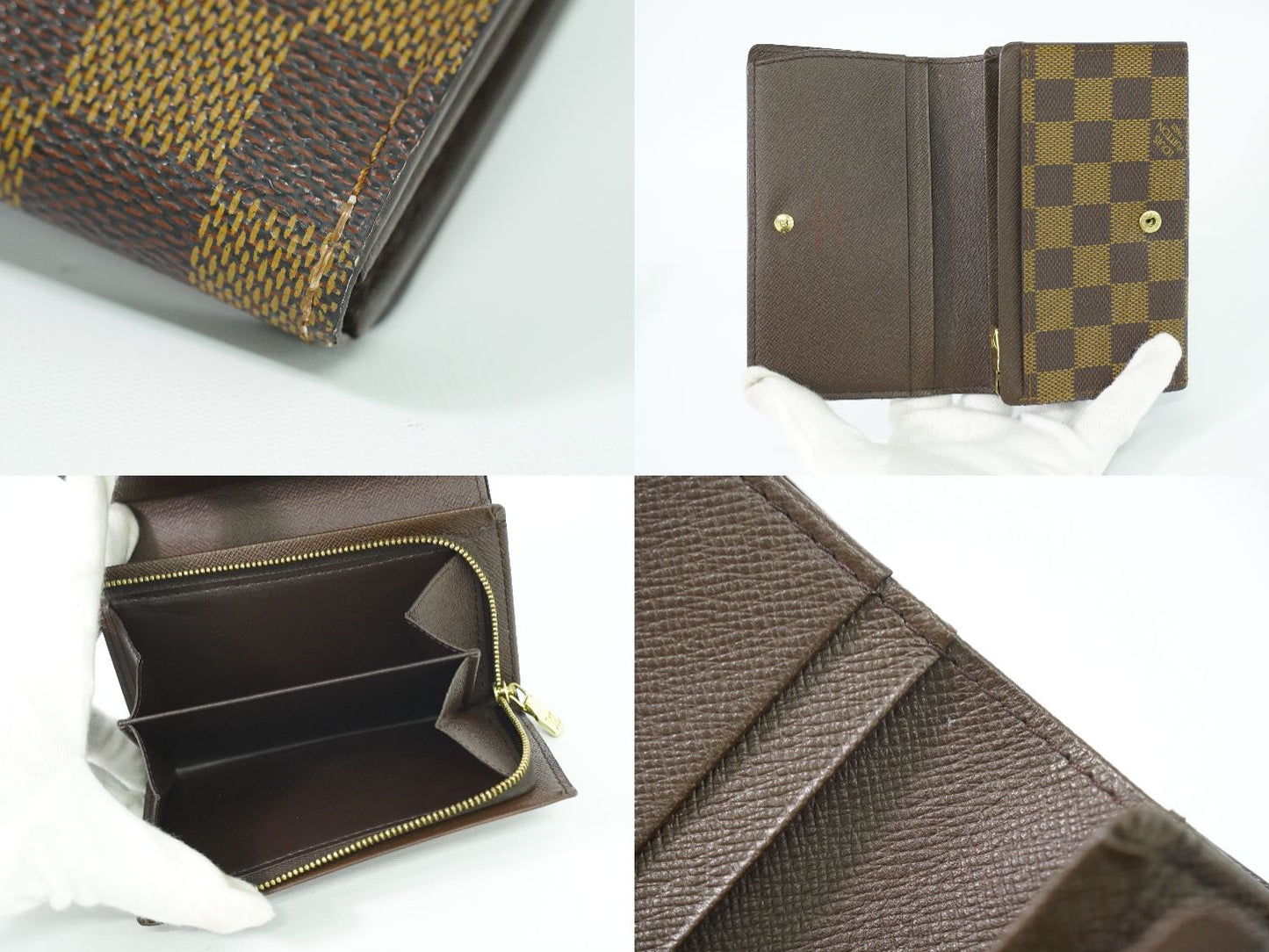 LOUIS VUITTON ポルト モネ ビエ トレゾール ダミエ エベヌ 折財布 N61730