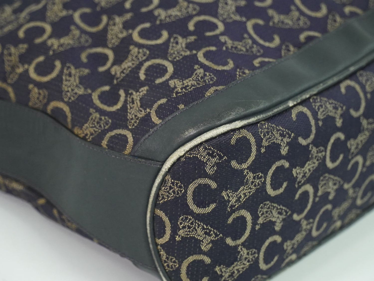 CELINE Cマカダム ショルダーバッグ ネイビー