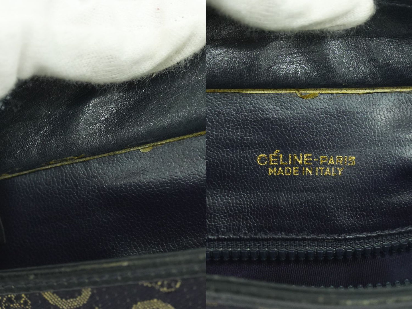 CELINE Cマカダム ショルダーバッグ ネイビー