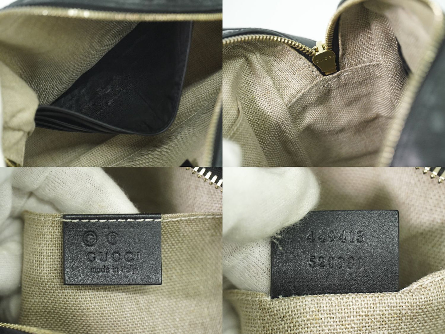 GUCCI グッチシマ レザー ショルダーバッグ ブラック 449413