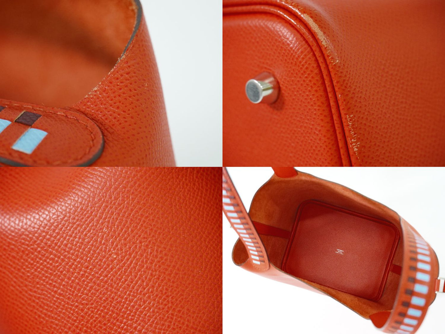 HERMES ピコタンロック MM ハンドバッグ D刻 ルージュクー