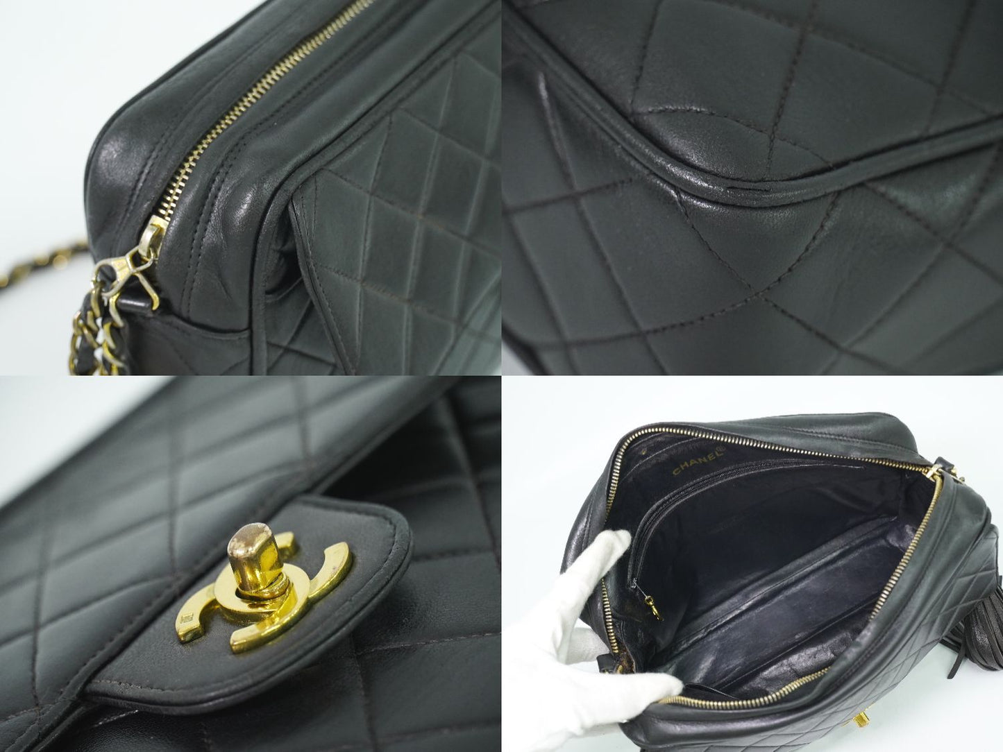 CHANEL ココマーク マトラッセ ショルダーバッグ ブラック