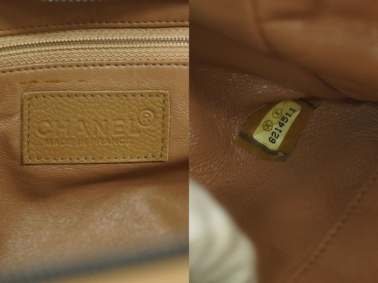 CHANEL ロゴ マトラッセ ボストンバッグ ピンクベージュ