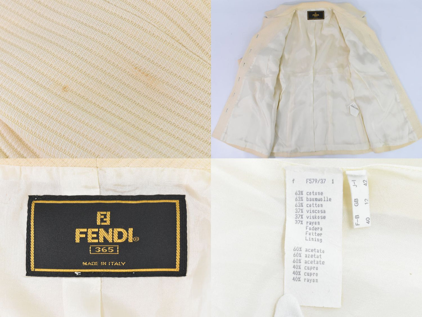 FENDI コットン ビスコース アセテート キュプラ アウター ベージュ