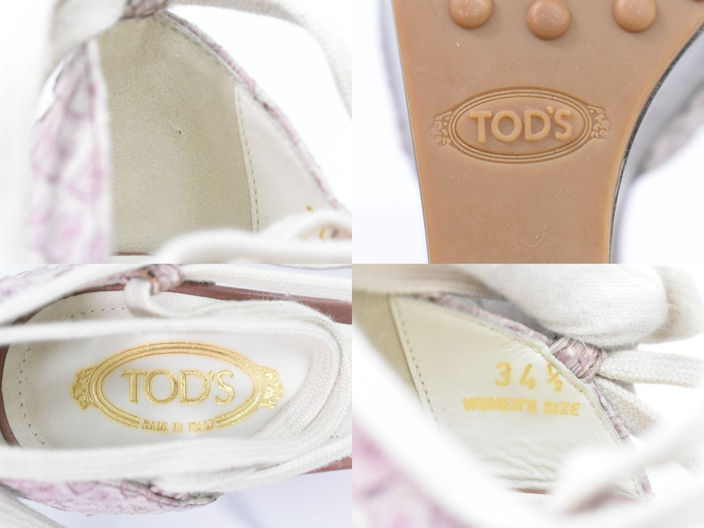 TOD'S パイソンレザー サンダル アイボリー パープル