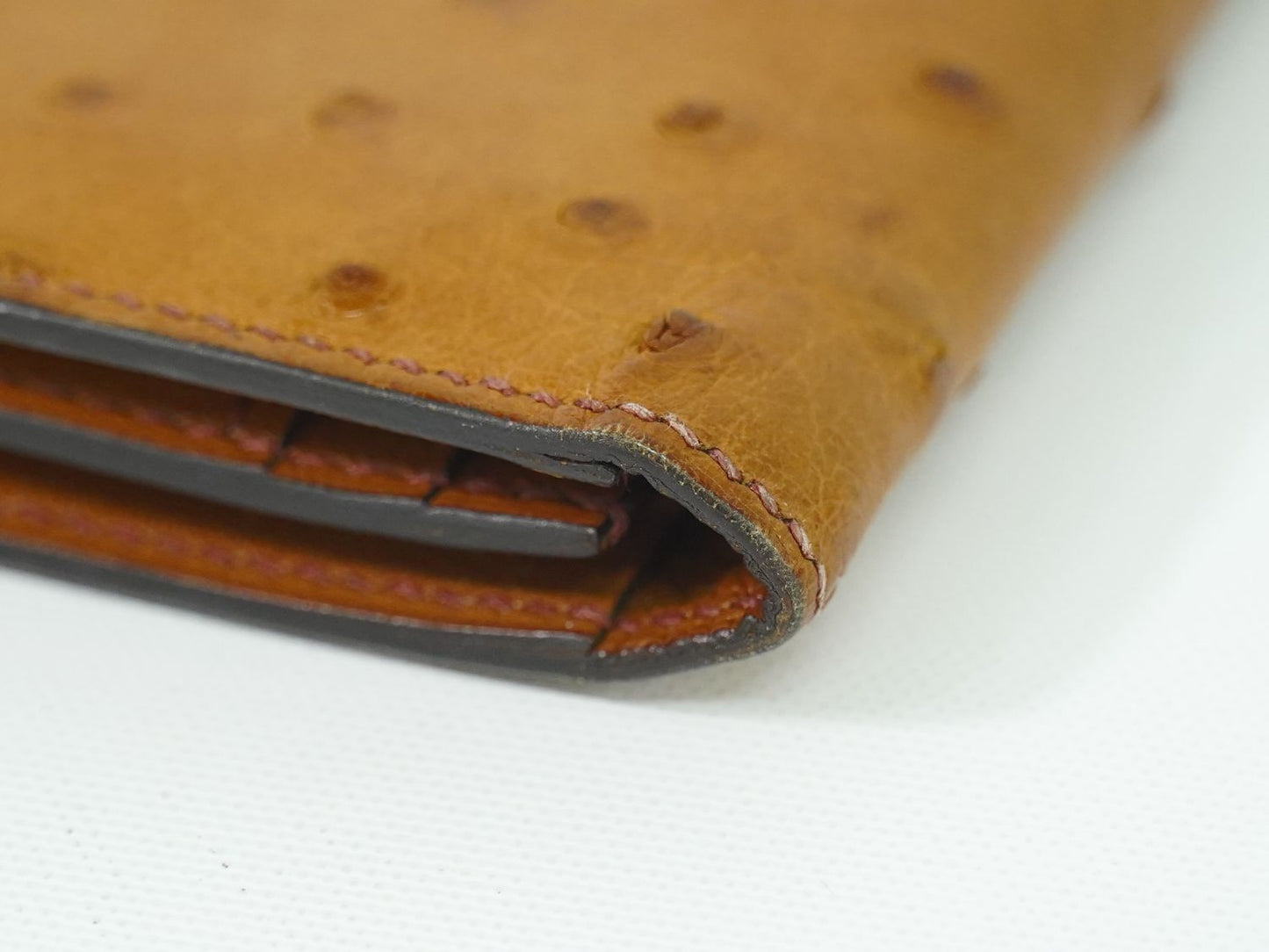 HERMES ベアンスフレ オーストリッチ 長財布 U刻 ブラウン