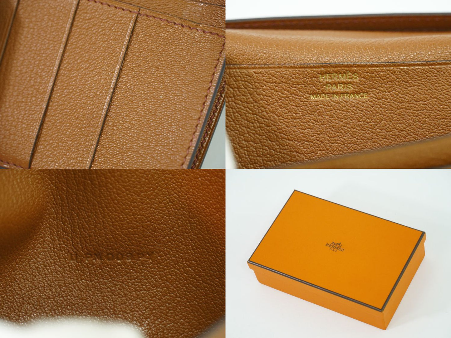 HERMES ベアンスフレ オーストリッチ 長財布 U刻 ブラウン