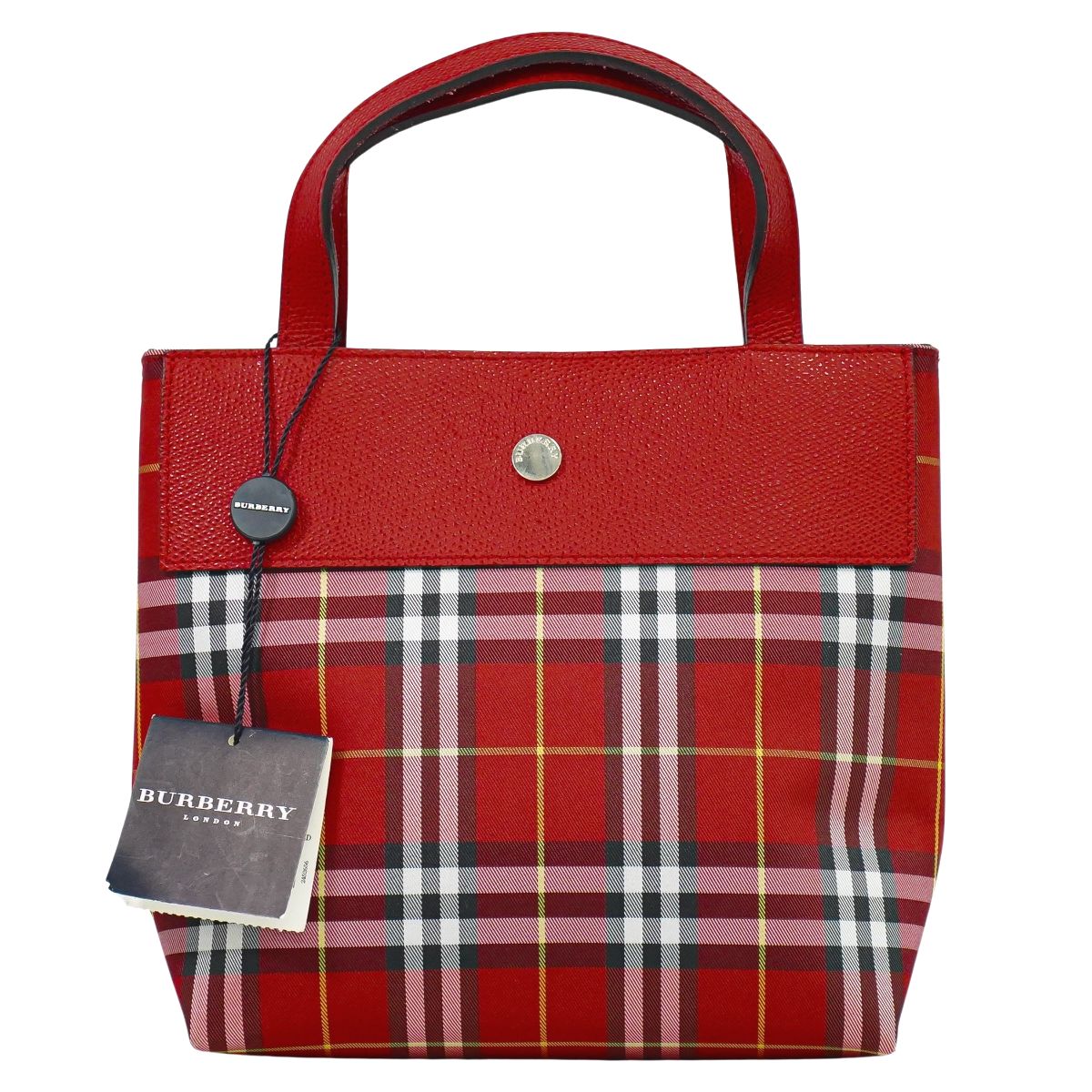 BURBERRY ノバチェック ハンドバッグ レッド