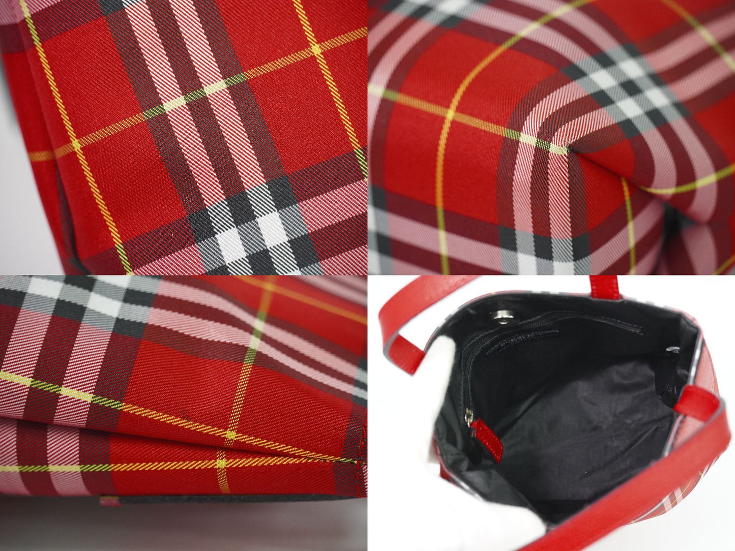 BURBERRY ノバチェック ハンドバッグ レッド