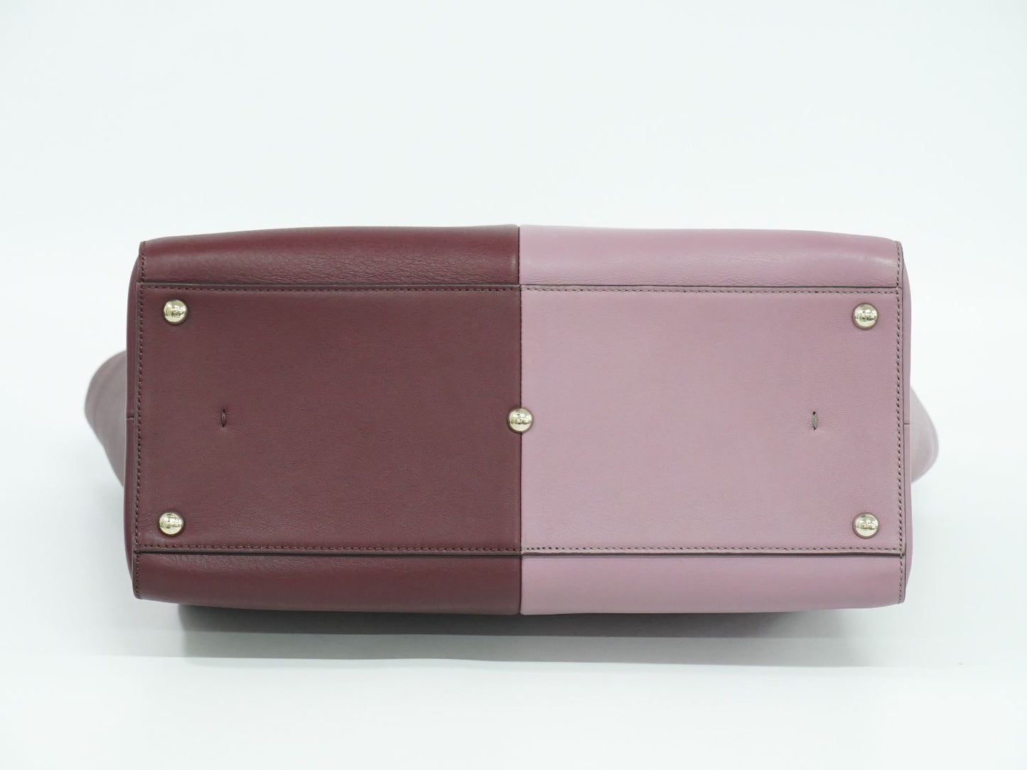 FENDI トロワジュール トートバッグ ボルドー ピンク 8BH272