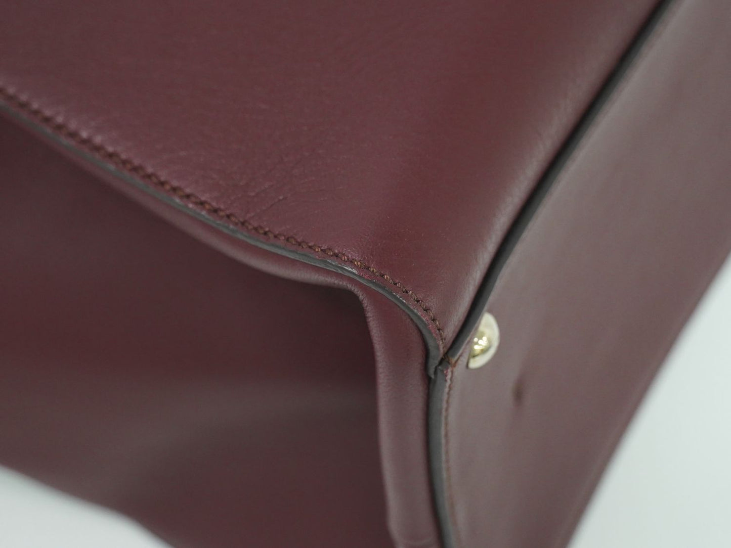 FENDI トロワジュール トートバッグ ボルドー ピンク 8BH272