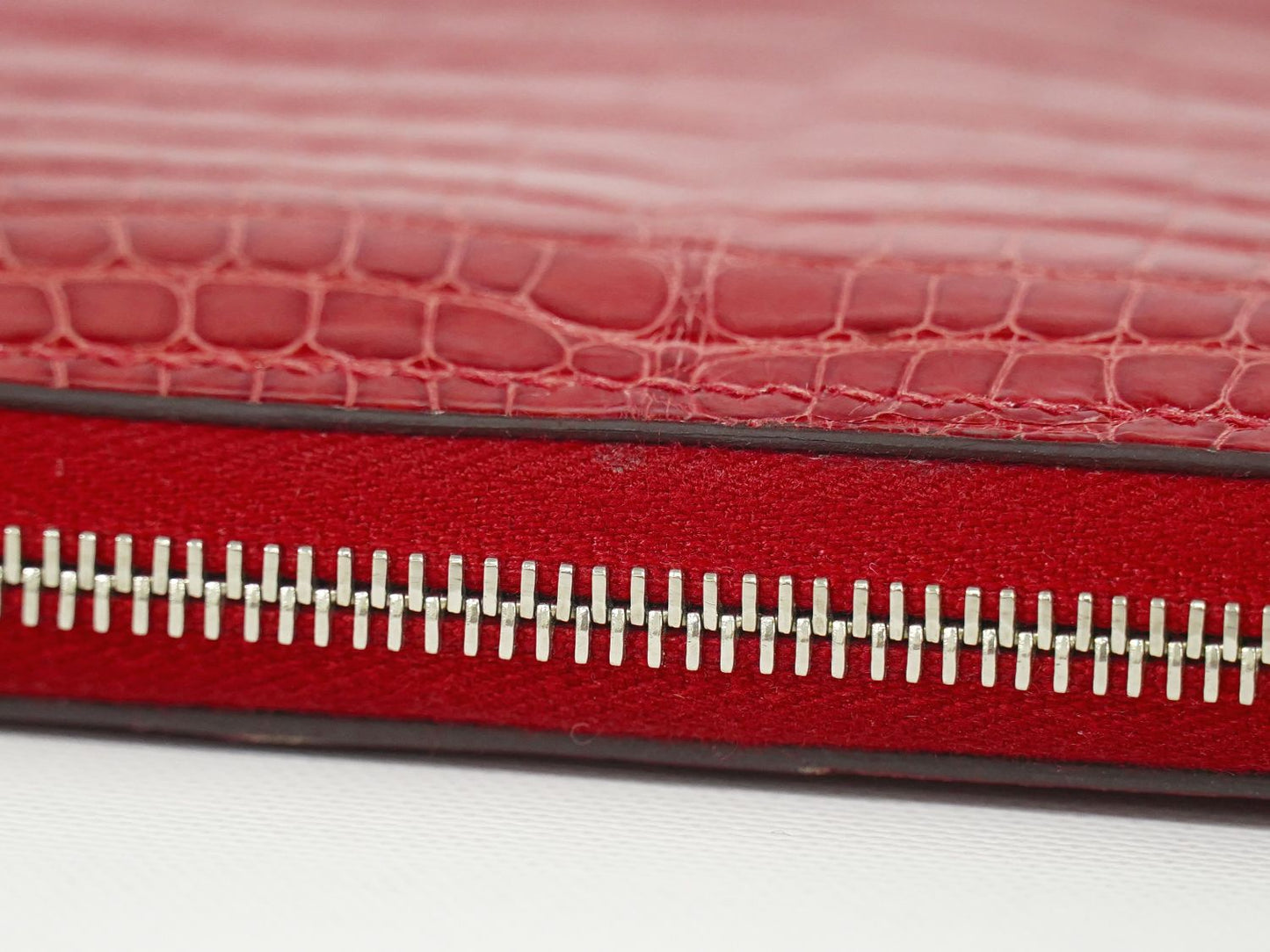 HERMES アザップ ロング 長財布 A刻 アリゲーター レザー レッド