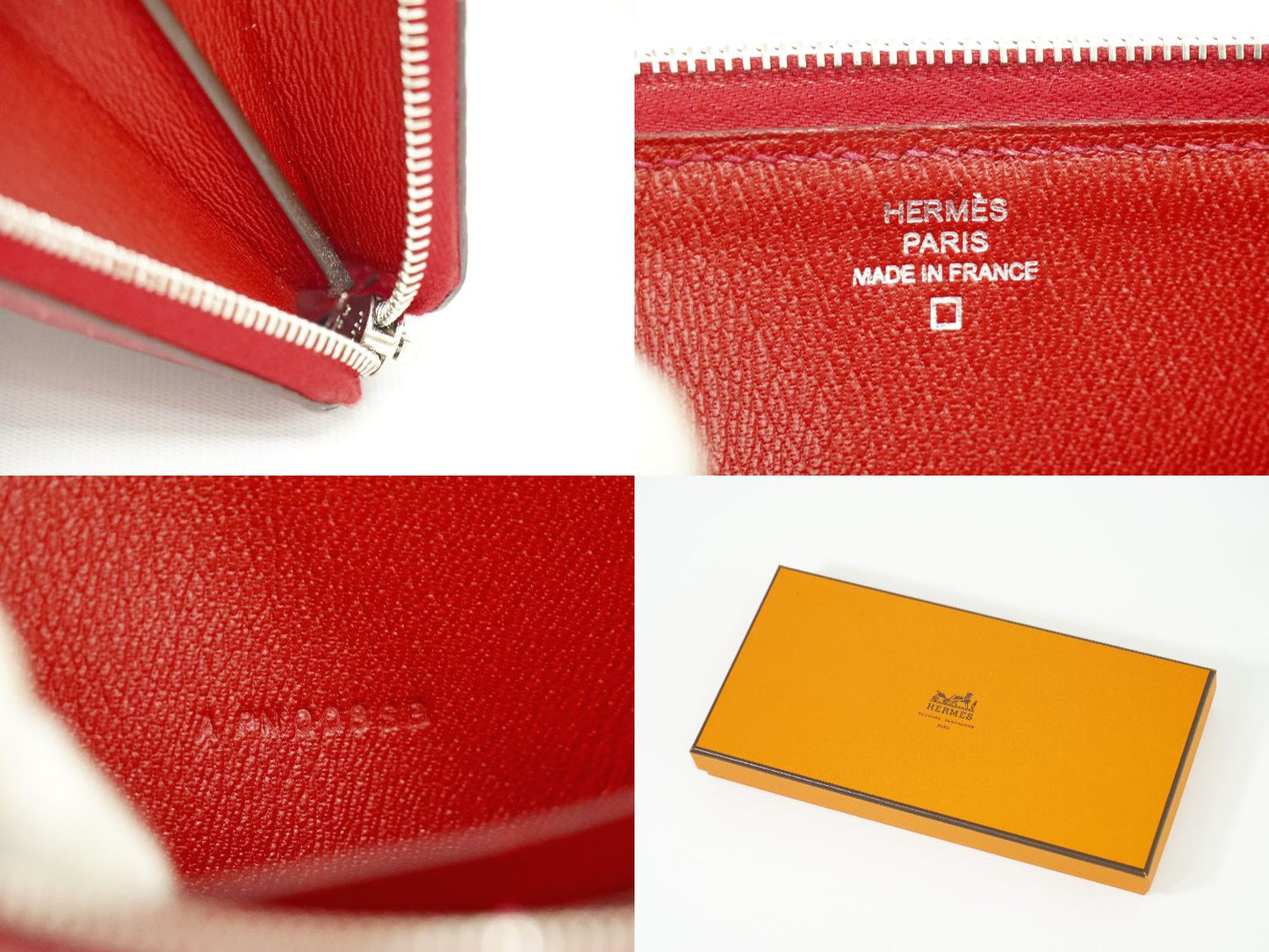 HERMES アザップ ロング 長財布 A刻 アリゲーター レザー レッド