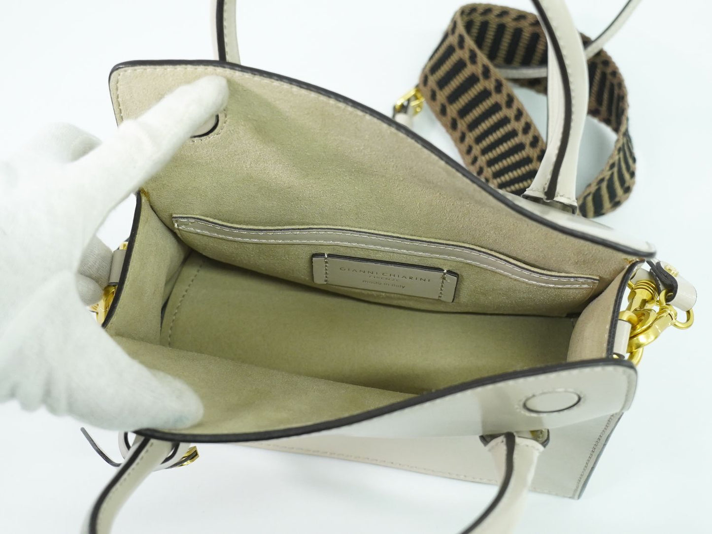 GIANNI CHIARINI 2WAY ショルダーバッグ ベージュ