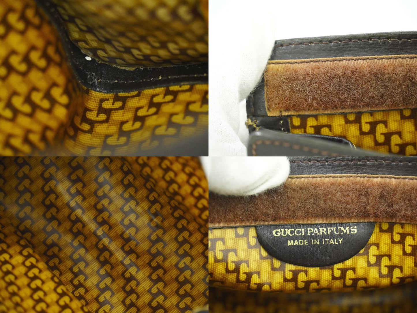 GUCCI PARFUMS シェリーライン ポーチ ブラウン