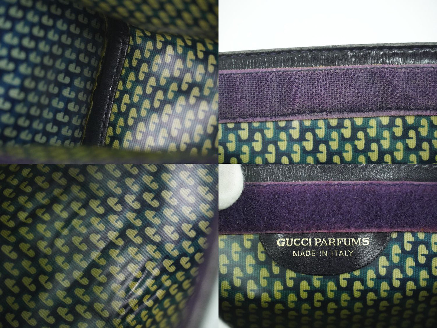 GUCCI PARFUMS シェリーライン クラッチバッグ ブラック ネイビー