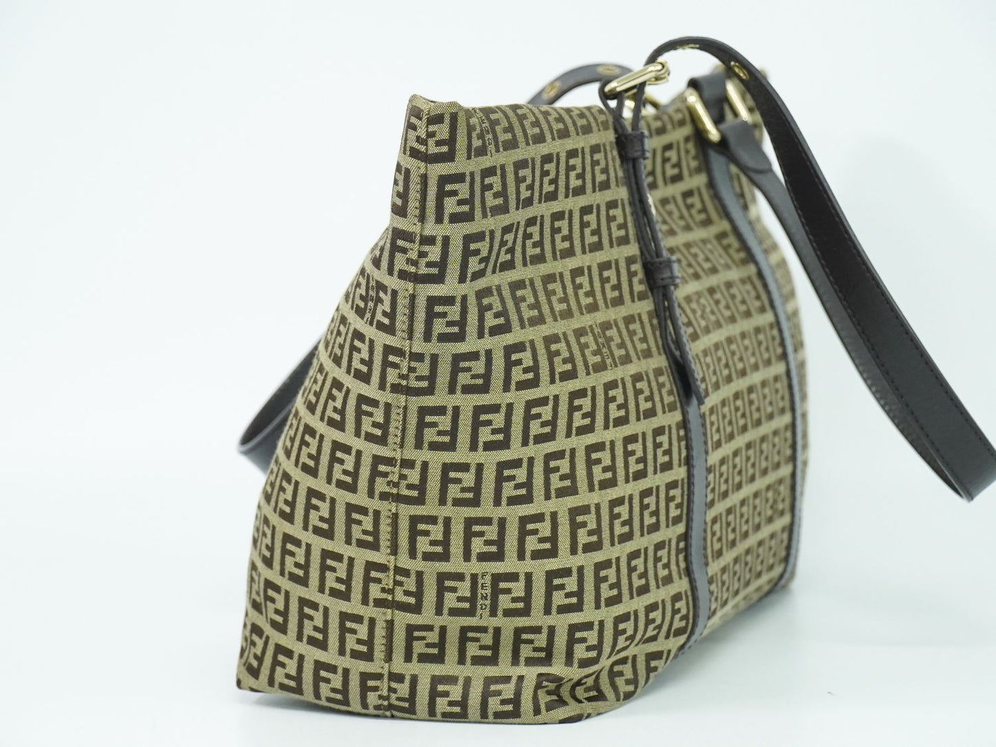 FENDI ズッキーノ トートバッグ ベージュ ブラウン 8BH215