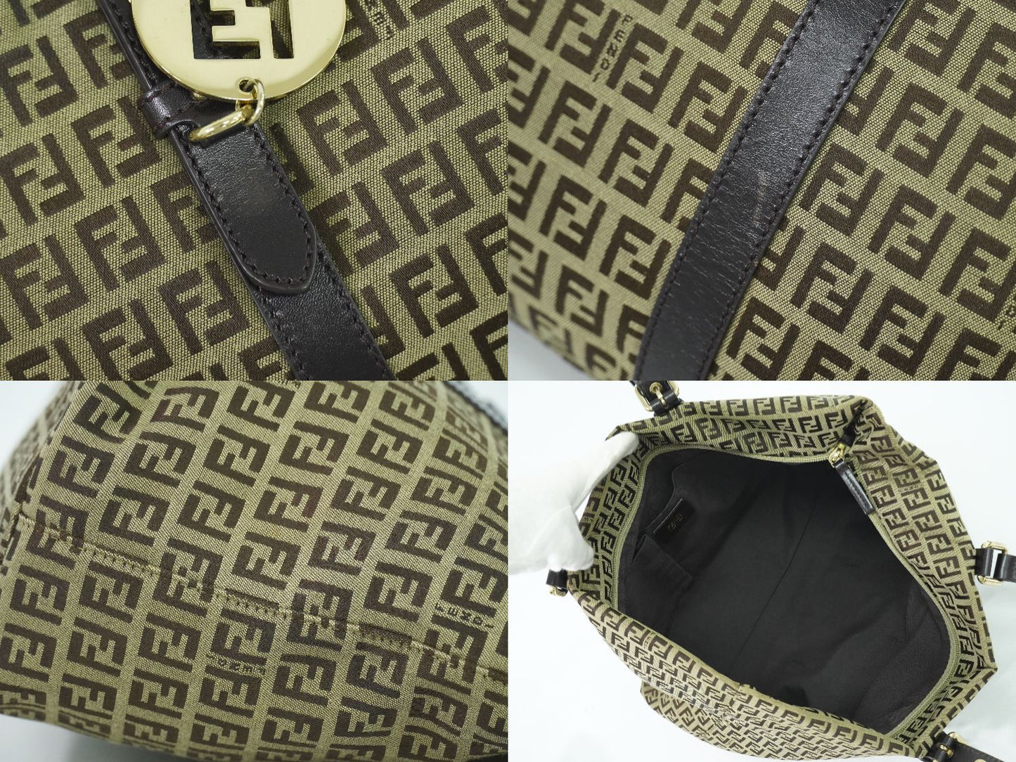 FENDI ズッキーノ トートバッグ ベージュ ブラウン 8BH215