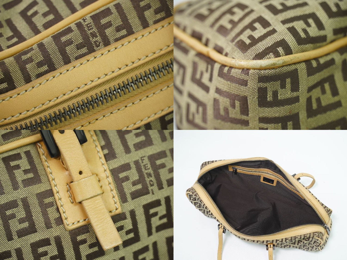 FENDI ズッキーノ ハンドバッグ ベージュ 8BL006