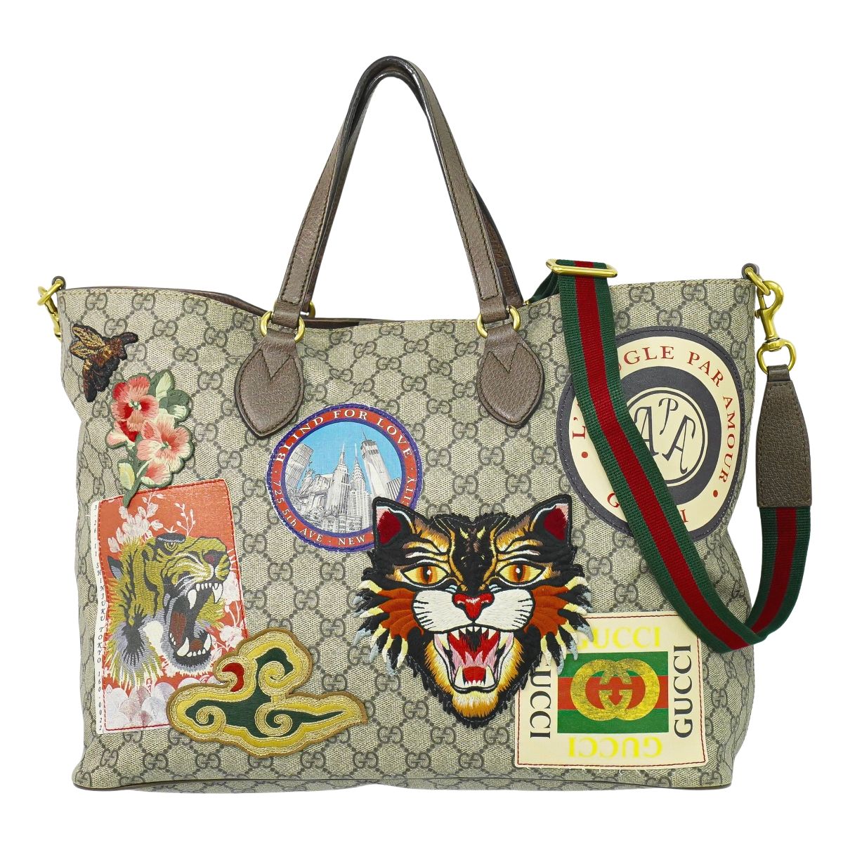 GUCCI クーリエ GGスプリーム 2WAY ショルダーバッグ ベージュ マルチカラー 474085
