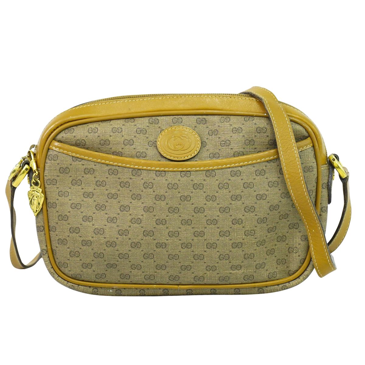 GUCCI オールドグッチ マイクロGG ショルダーバッグ ブラウン