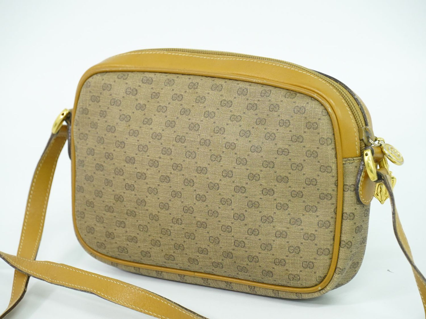GUCCI オールドグッチ マイクロGG ショルダーバッグ ブラウン